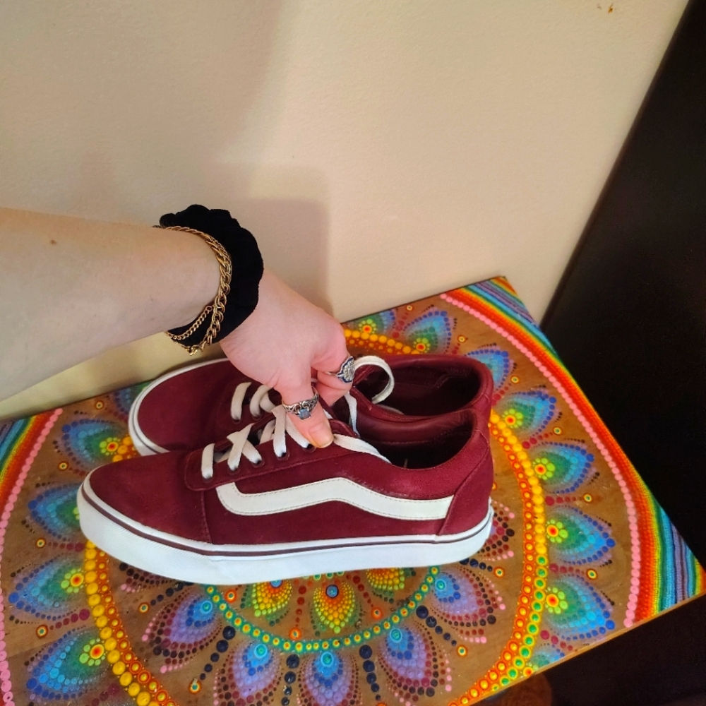Burgundy red vans